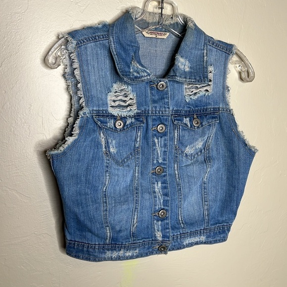 Highway Jeans Denim Cropped Jean Vest - Picture 2 of 6